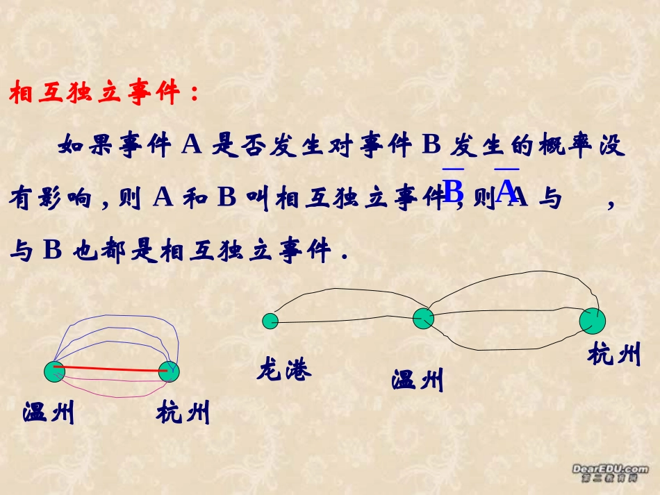 相互独立事件同时发生的 高二数学概率全套课件 人教版 高二数学概率全套课件 人教版_第2页
