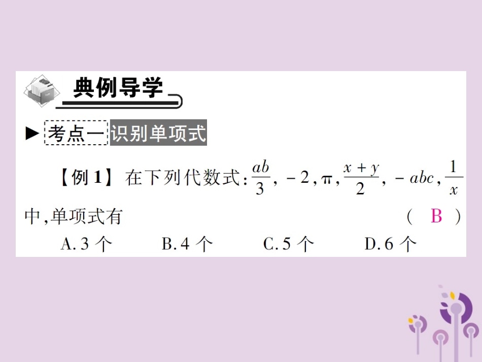 秋七年级数学上册 第3章 整式的加减 3.3 整式 3.3.1 单项式课件 (新版)华东师大版 课件_第3页
