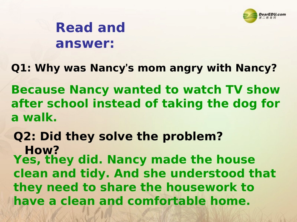 春八年级英语下册(Unit 3 Could you please clean your room？)Section A 3a-4c(含Grammar Focus)课件 (新版)人教新目标版 课件_第3页