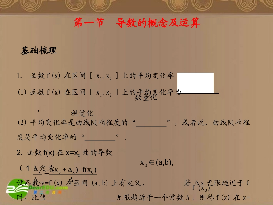 高考数学总复习 第4单元  导数及其应用课件(理)苏教版 课件_第2页