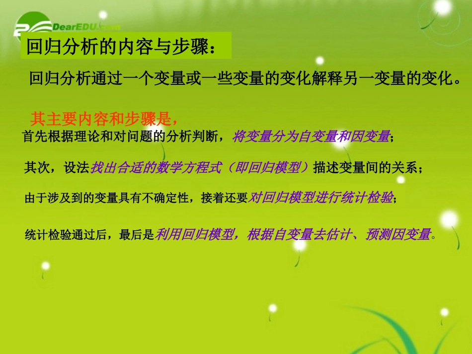 高中数学(回归分析的基本思想及其初步应用)课件5 新人教A版选修2-3 课件_第3页