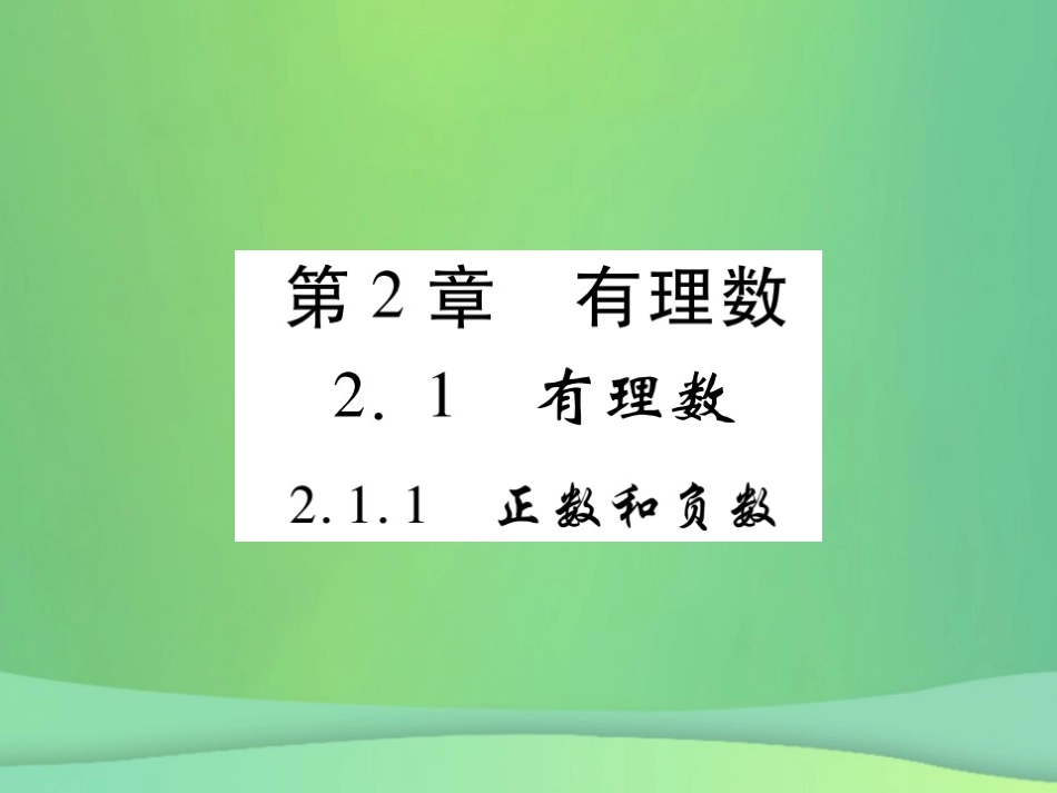 秋七年级数学上册 第2章 有理数 2.1 有理数 2.1.1 正数和负数练习课件 (新版)华东师大版 课件_第1页