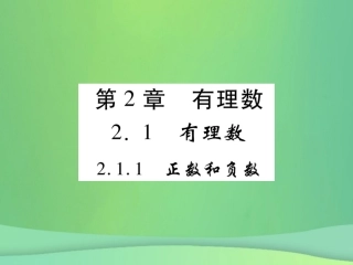 秋七年级数学上册 第2章 有理数 2.1 有理数 2.1.1 正数和负数练习课件 (新版)华东师大版 课件
