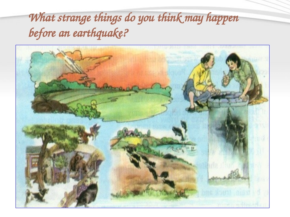 高中英语 Earthquakes -warming up课件 新人教版必修1 课件_第2页