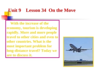 高中英语：Unit9 (Wheels-Lesson34 On the move)复习课件(必修3) 课件