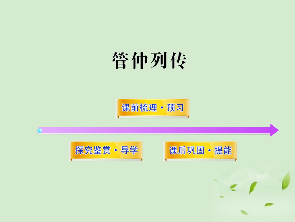 高中语文课时讲练通配套课件 (管仲列传)苏教版选(史记选读) 课件_第1页