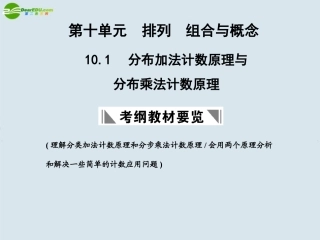 高三数学一轮复习 分类加法计数原理与分步乘法计数原理课件 北师大版 课件