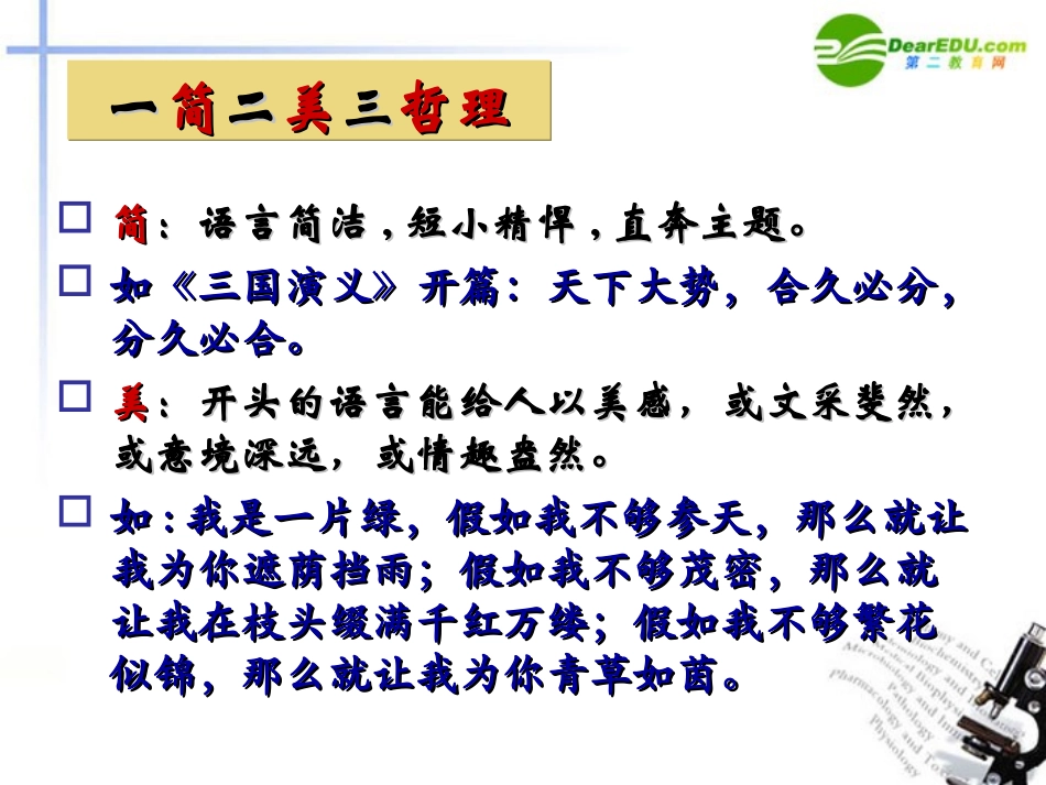 高考语文 凤冠明珠-让你的作文开头更精彩课件 新人教版 课件_第3页