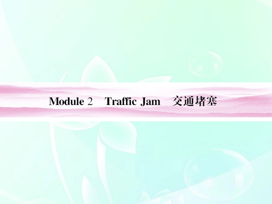 高考英语 Module 2　Traffic Jam课件 外研版必修4 课件_第1页