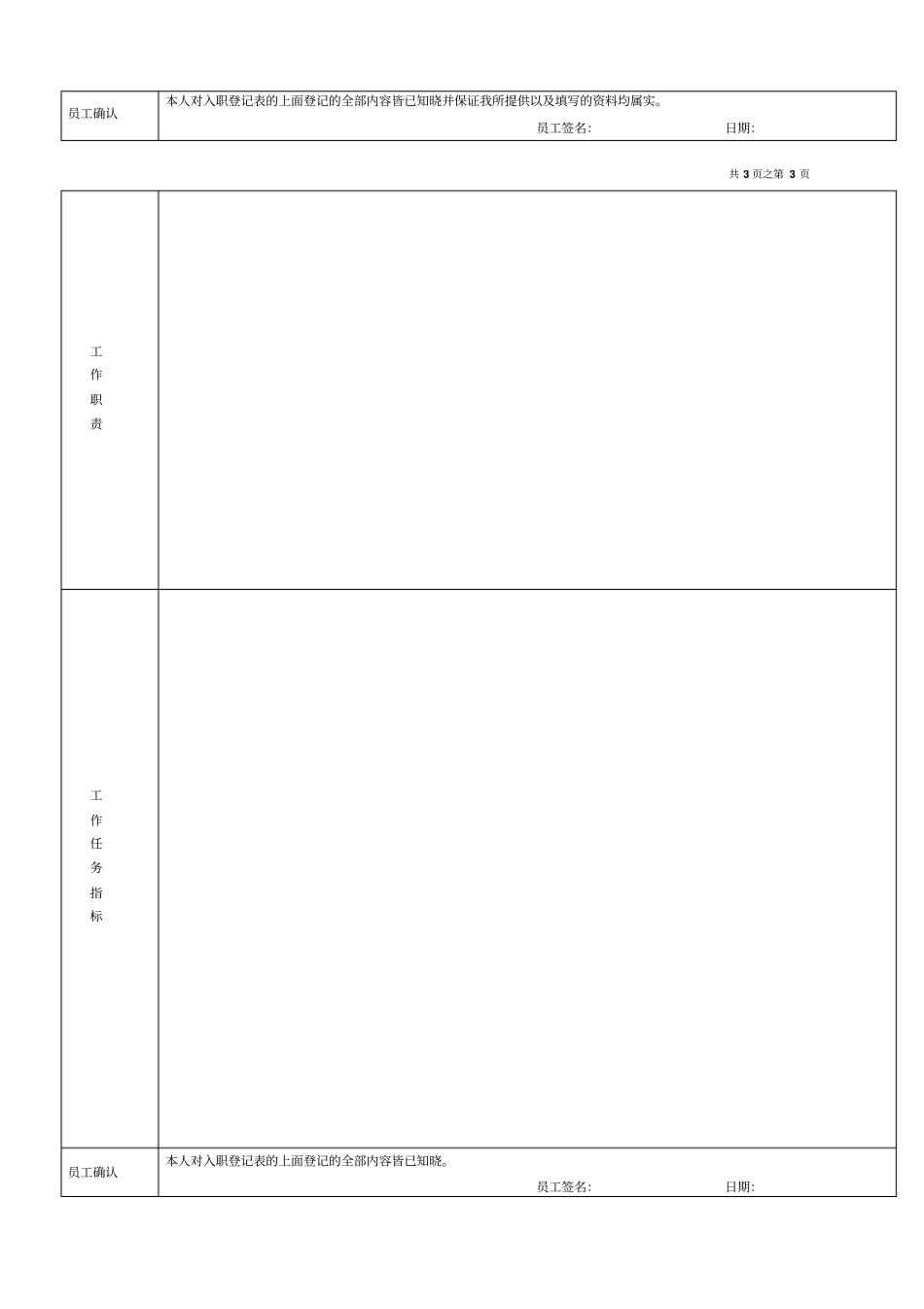 入职管理员工入职登记表经典范本_第3页