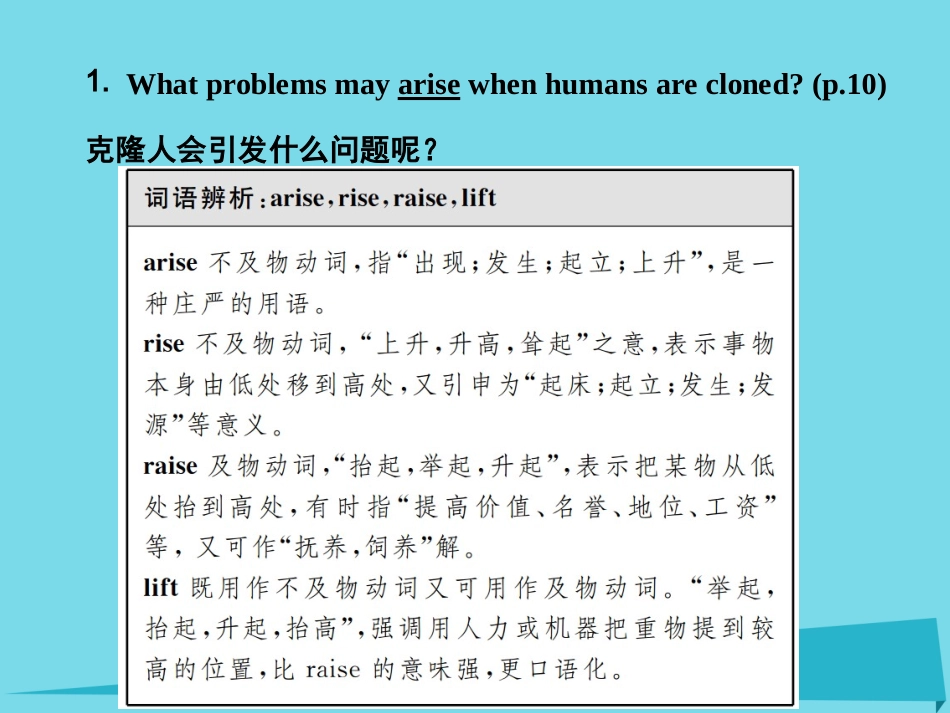 高考英语一轮复习 Unit 2 Cloning课件 新人教版选修8_第2页