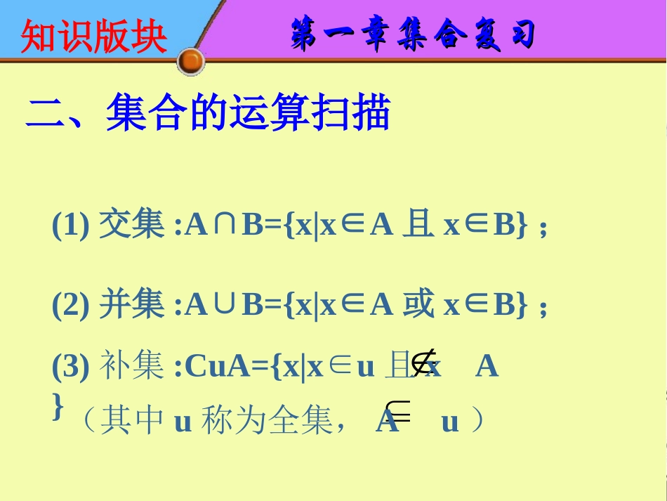 高中数学 第一章 集合复习(2)课件 新人教B版必修1 课件_第3页