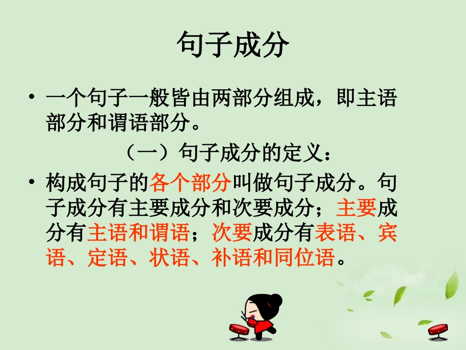 高中英语(句子成分及练习)课件_第2页