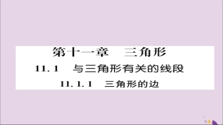 秋八年级数学上册 第十一章 三角形 11.1 与三角形有关的线段 11.1.1 三角形的边课件 (新版)新人教版 课件
