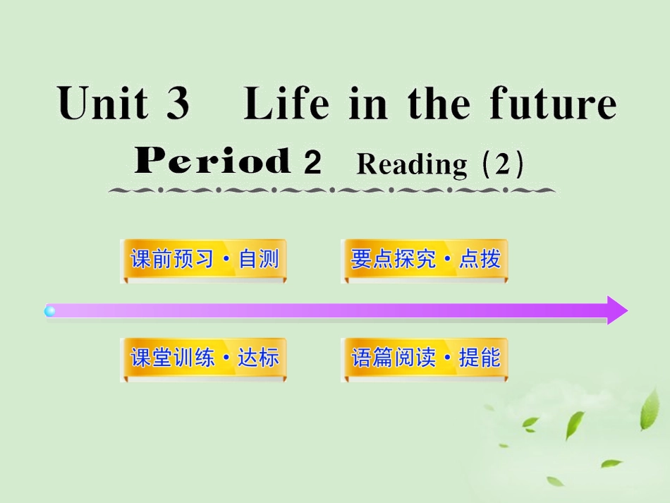 高中英语课时讲练通配套课件 Unit3(Life in the future)Period 2 新人教版必修5 课件_第1页