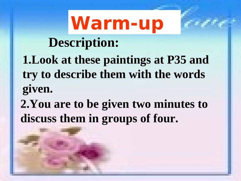 高中英语Unit 6 lesson 1 A Matter of Taste warm-up课件 北师大版 必修2 课件_第2页