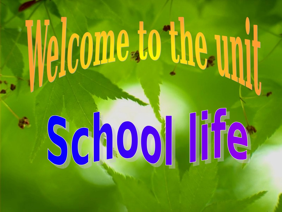 高中英语Unit1 School life-welcome to the unit ppt 课件_第2页