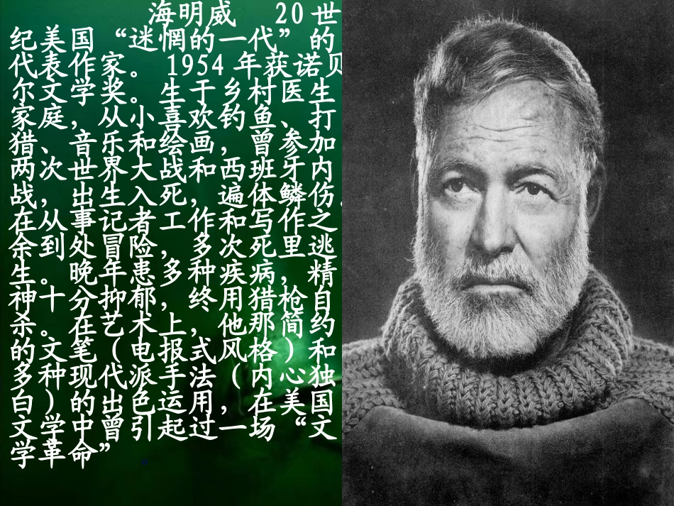 高中语文 第一单元第4课：老人与海课件 粤教版必修3 课件_第2页