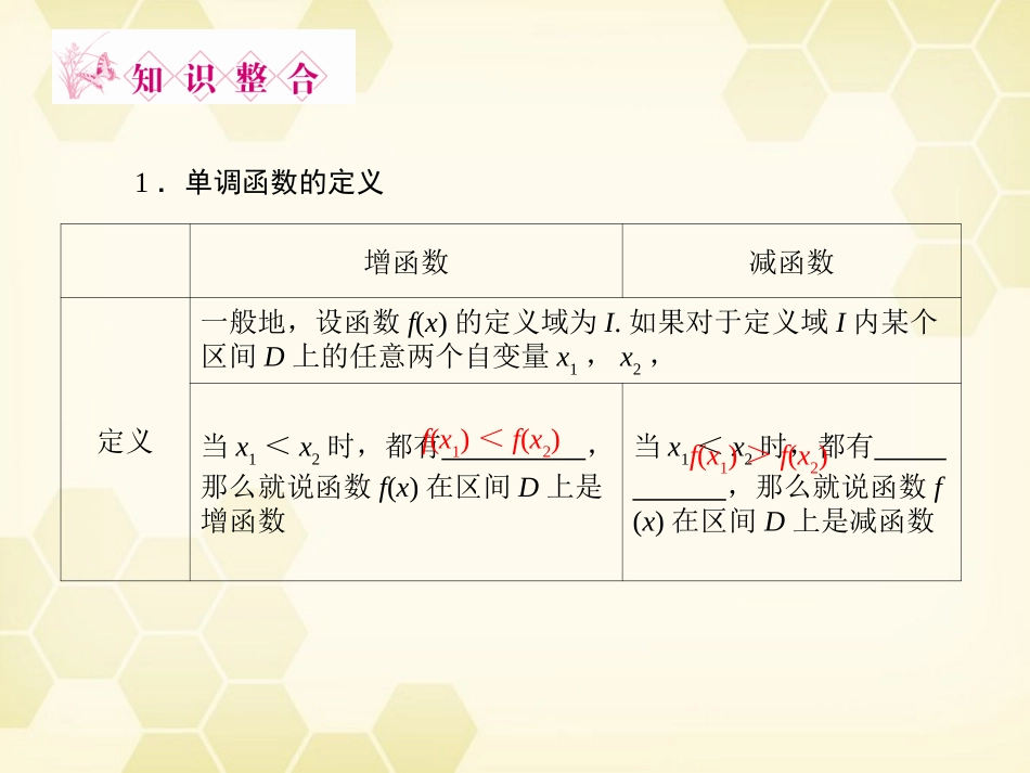 高三数学一轮复习 第2章  函数、导数及其应用第2课时 函数的单调性与最值精品课件 文 北师大版 课件_第3页