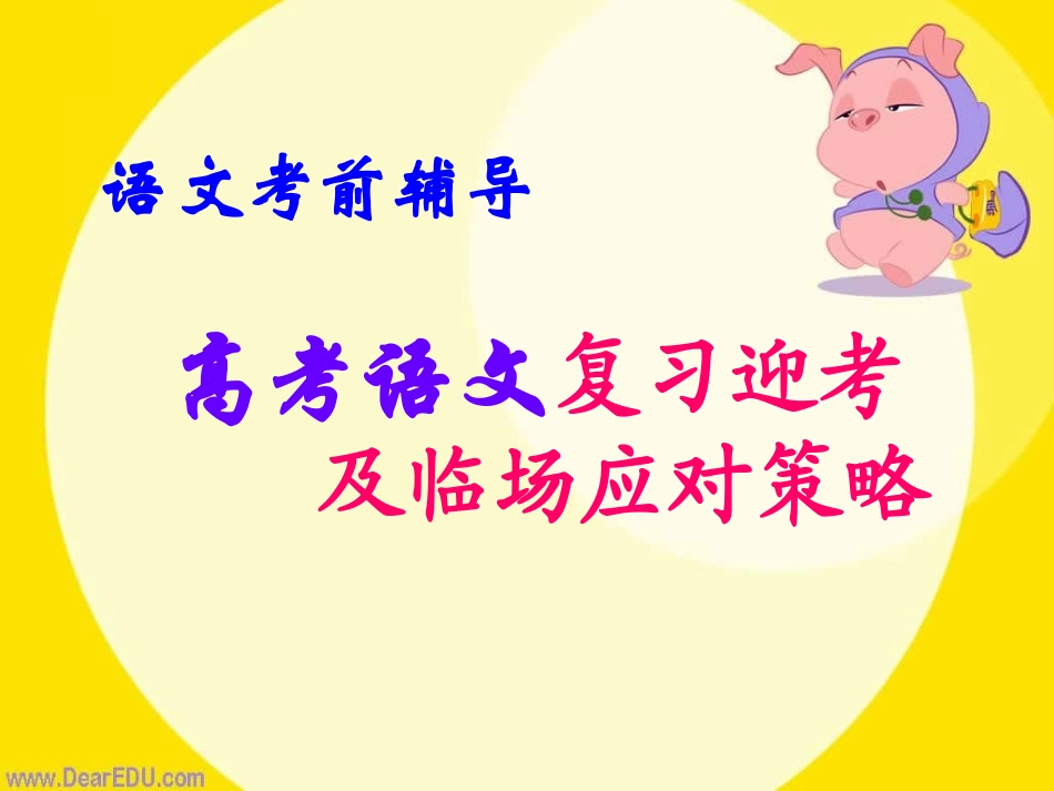 高考语文复习迎考及临场应对策略 人教版 试题_第1页