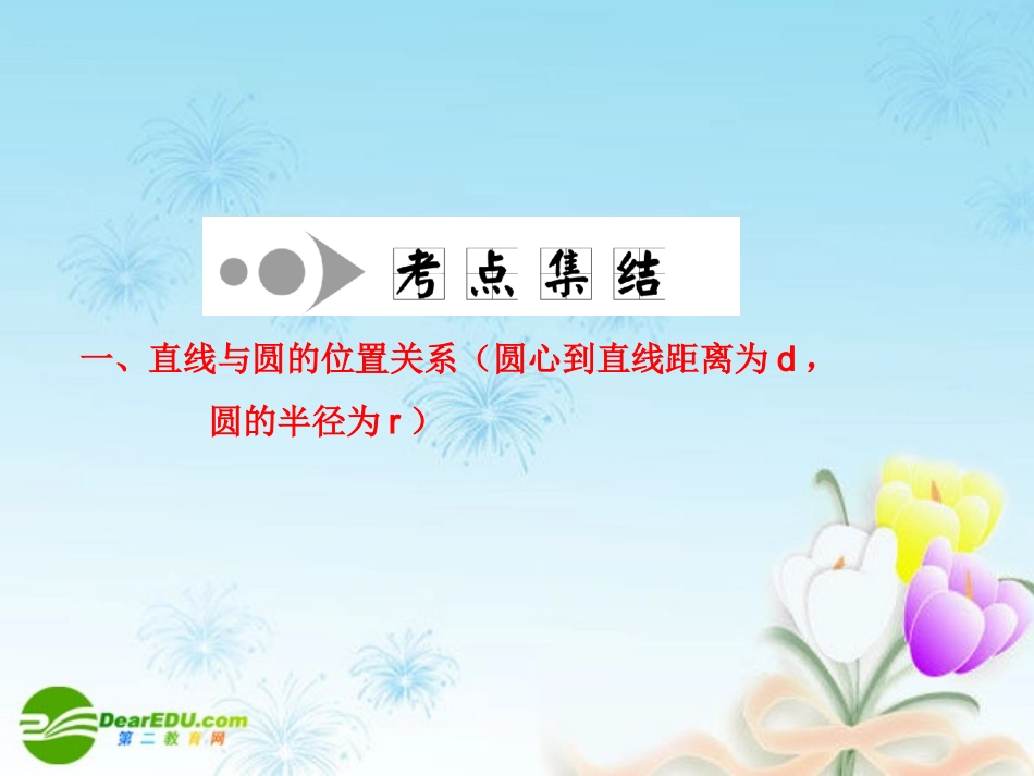 高考数学一轮复习 直线、圆的位置关系课件_第3页
