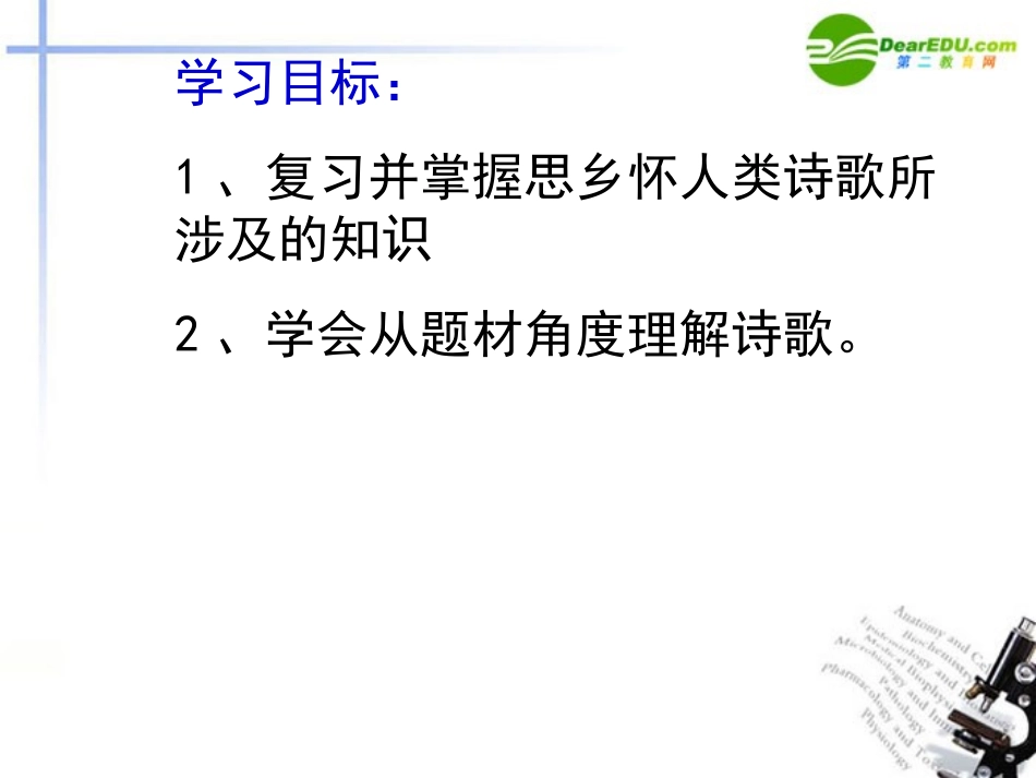 高考语文 古代诗歌思乡怀人类鉴赏课件_第2页