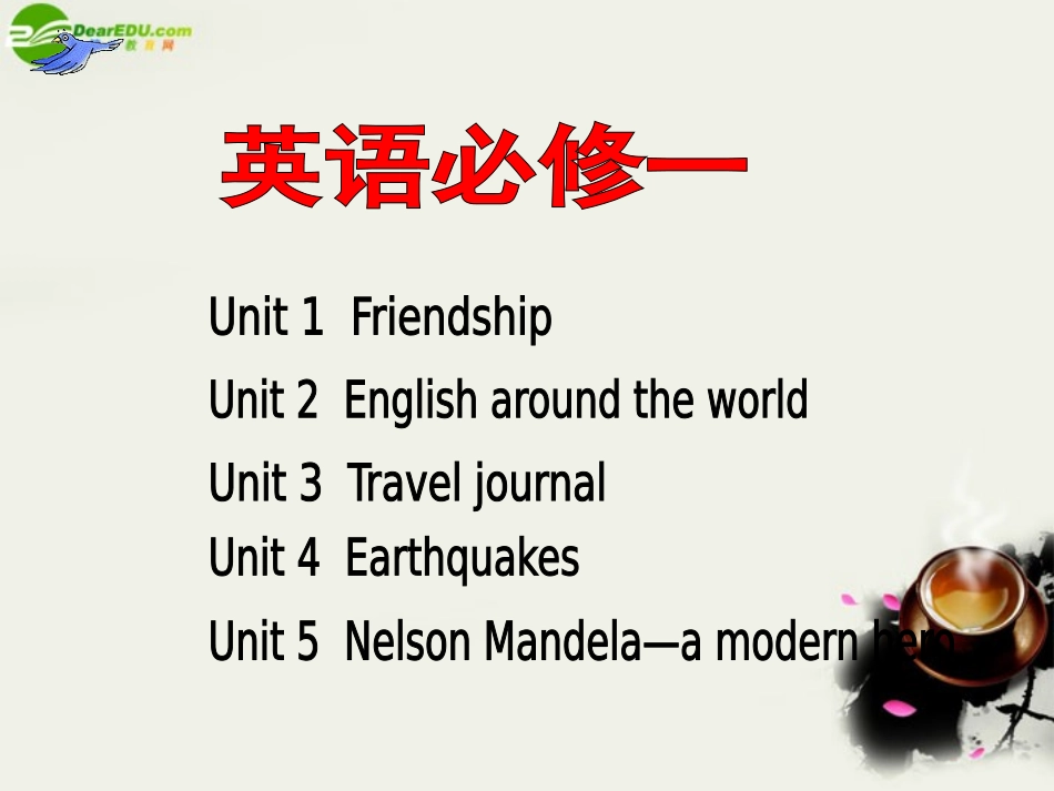 高中英语 unit1-5总复习课件 新课标人教版必修1 课件_第1页