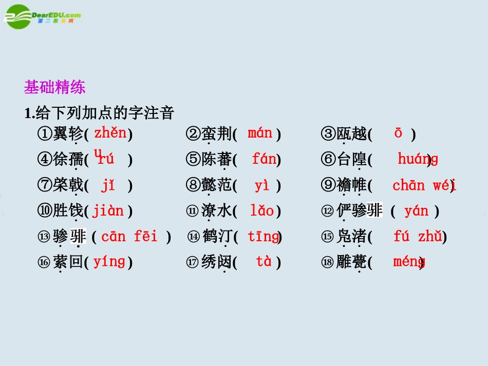 高中语文 第二单元  第4课滕王阁序  第1课时课件 苏教版必修4 课件_第2页