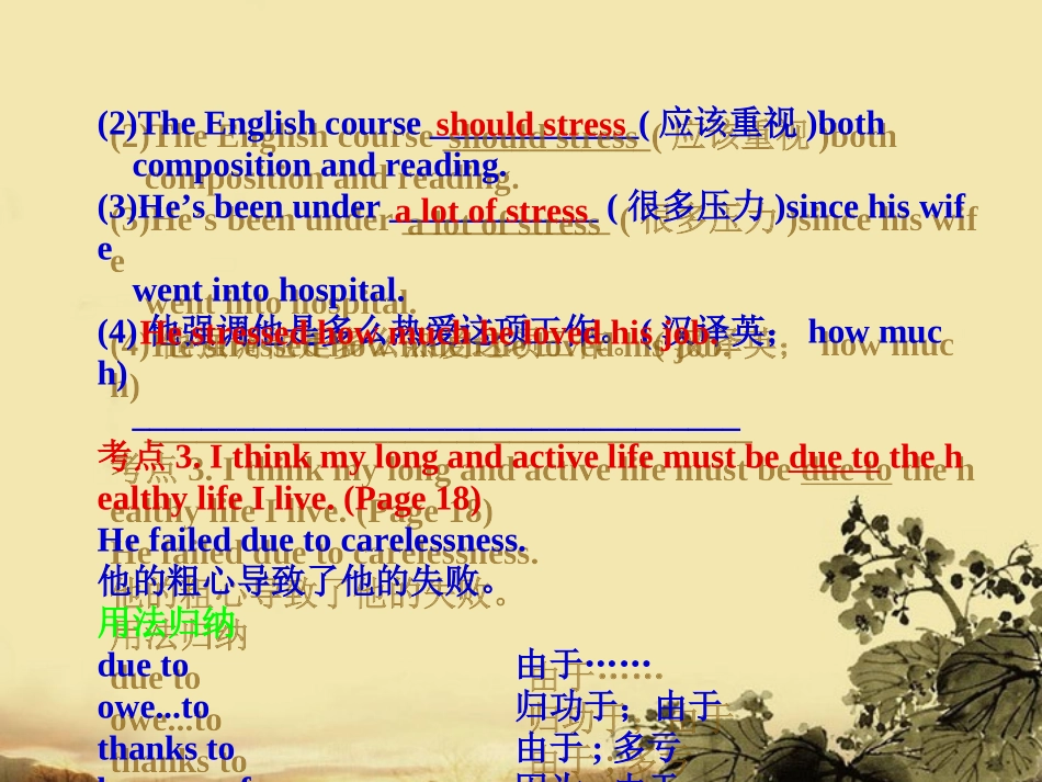 高考英语一轮复习 Unit-3   A healthy life课件 新人教版选修6 课件_第3页