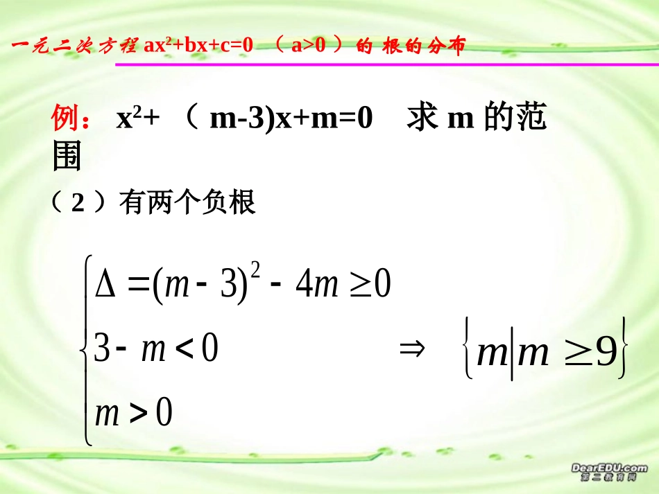 高一数学一元二次方程根的分布 苏教版 必修2 课件_第3页