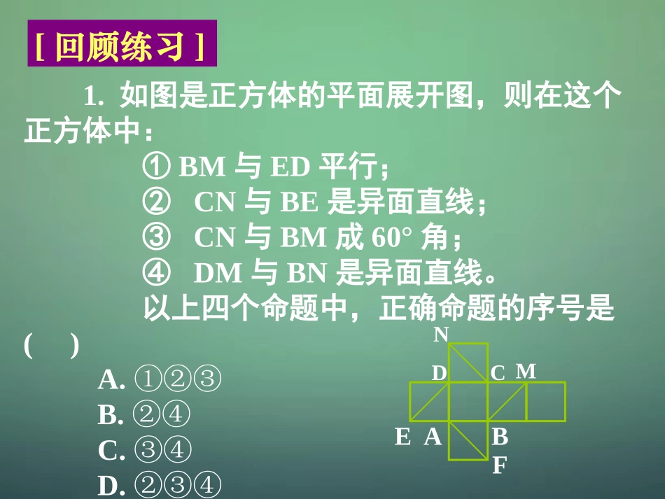 高中数学 213 214空间中直线与平面之间的位置关系 平面与平面之间的位置关系课件 新人教A版必修2 课件_第3页
