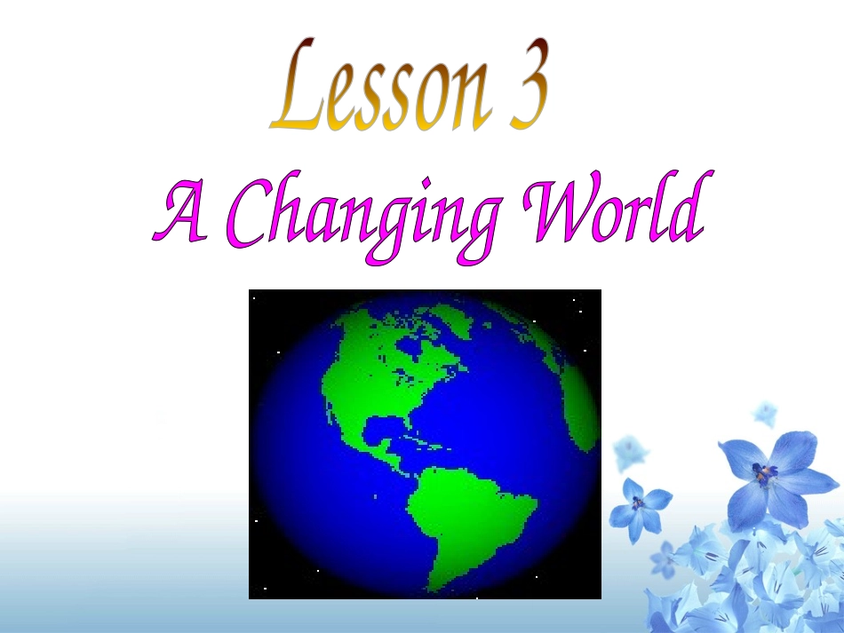 高中英语Unit 24 Society Lesson 3 A Changing World课件 北师大版 选修8 课件_第1页
