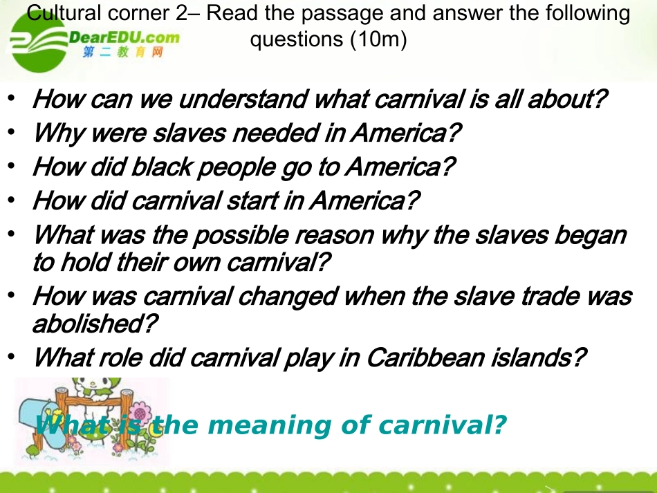 高中英语 Moudle 4(Carnival)课件-Reading and writing 外研版必修5 课件_第3页