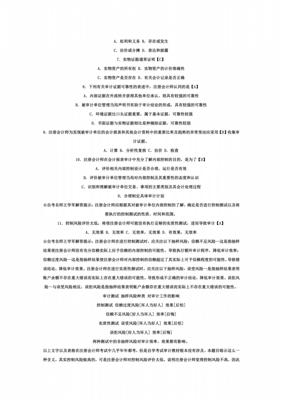 全国2005年4月高等教育自学考试审计学试题及答案_第3页