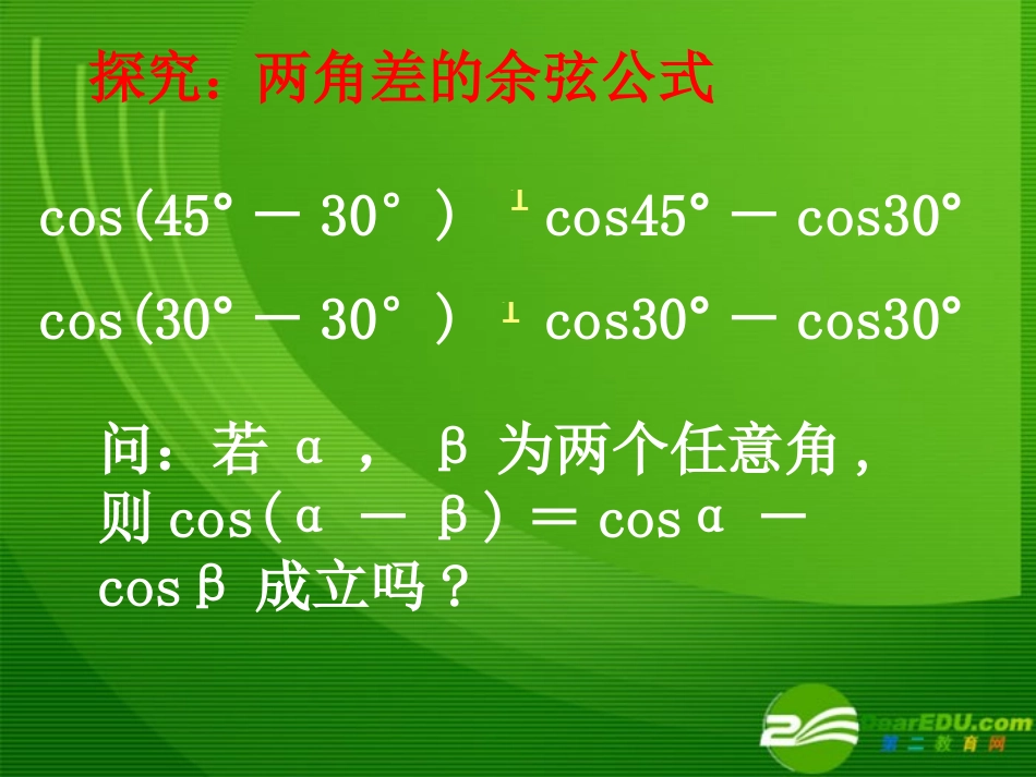 高中数学两角和与差的余弦公式课件新人教A版必修4 课件_第3页