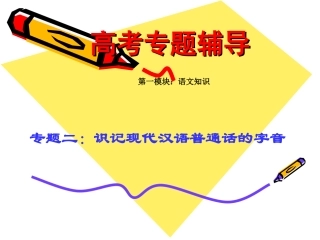 高考语文二轮专题复习：字音练习课件