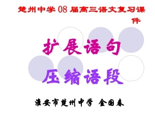 高考语文扩展语句 压缩语段课件
