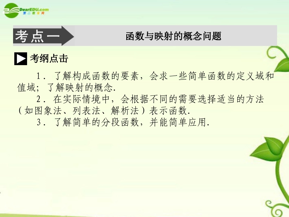 高考数学 第二讲函数、基本初等函数的图象与性质课件1 新人教A版必修1 课件_第3页