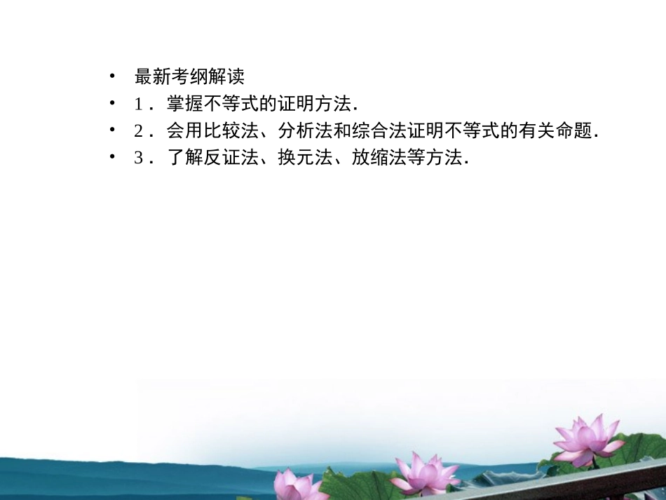 高考数学总复习 6.3不等式的证明课件 文 新人教B版 课件_第2页