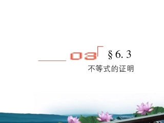 高考数学总复习 6.3不等式的证明课件 文 新人教B版 课件