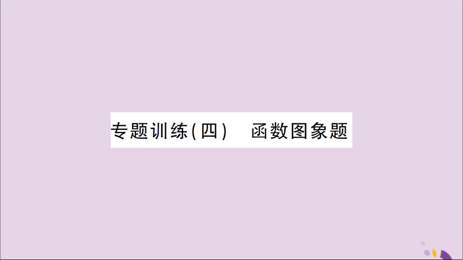 湖北省中考化学一轮复习 专题训练(四)函数图象题课件_第1页