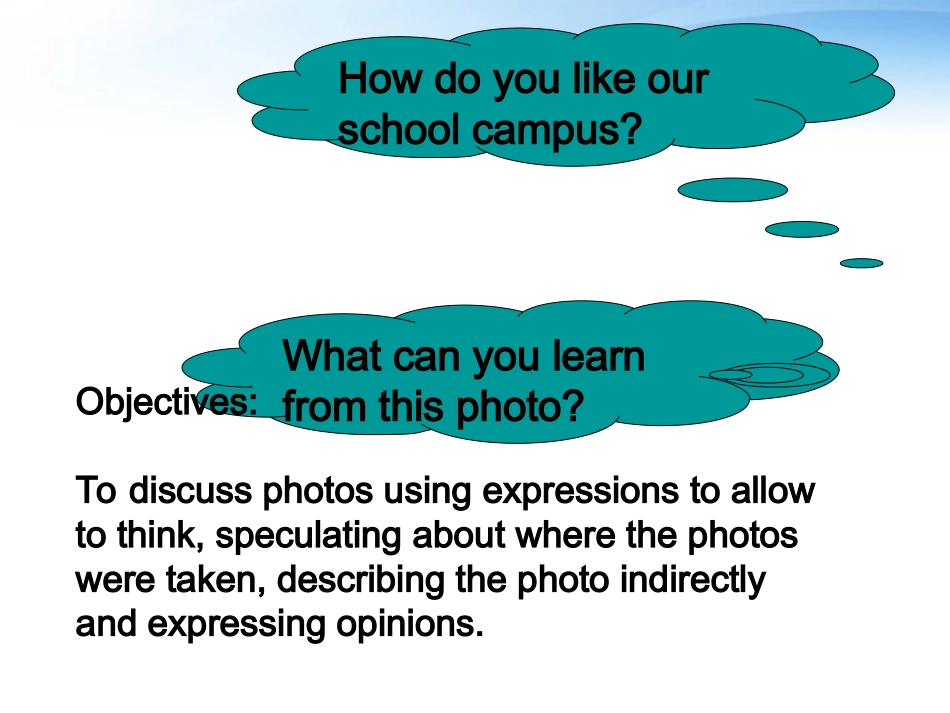 高中英语 Unit 22 Communication Workshop--Speaking课件 北师大版选修8 课件_第1页