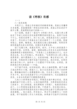 读《枣核》有感