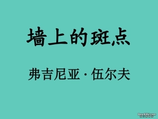 高中语文墙上的斑点课件1 人教版 课件