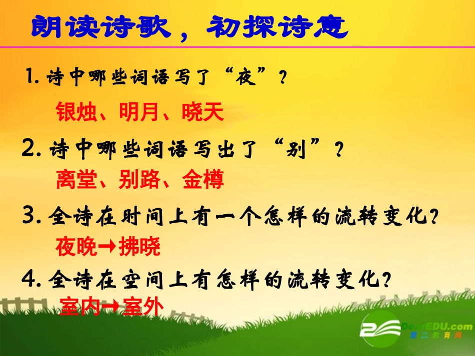 高中语文：春夜别友人上课实用课件苏教版选修 课件_第3页