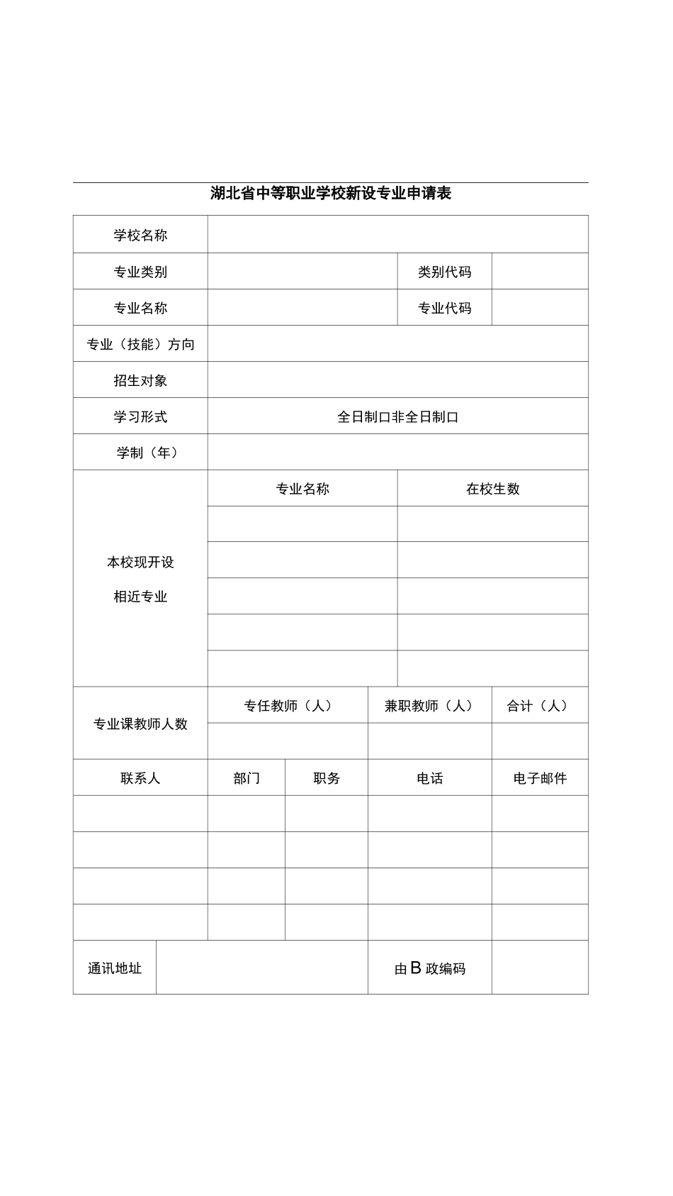 中职新设专业申请表_第2页