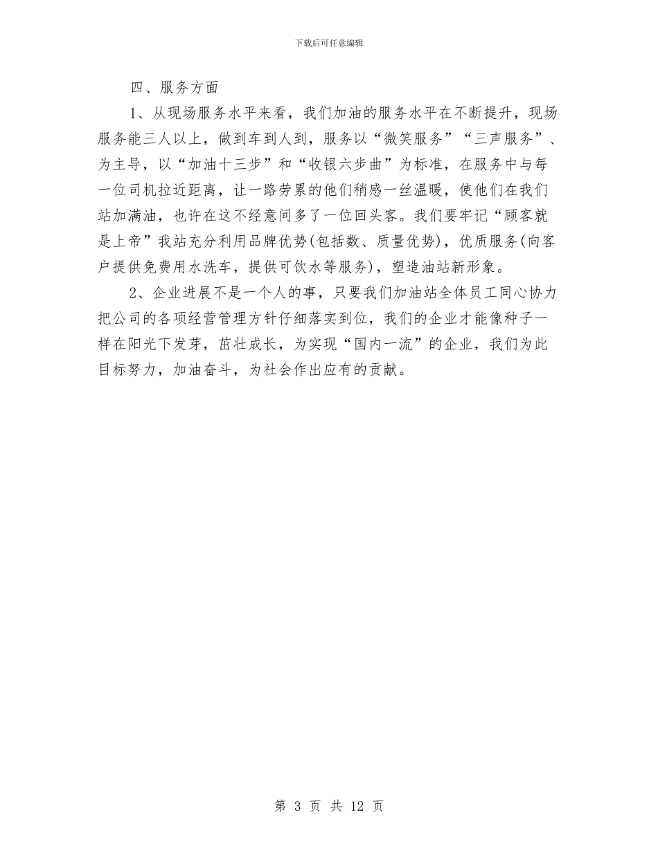 加油站2024年度工作总结与加油站个人工作总结汇编_第3页