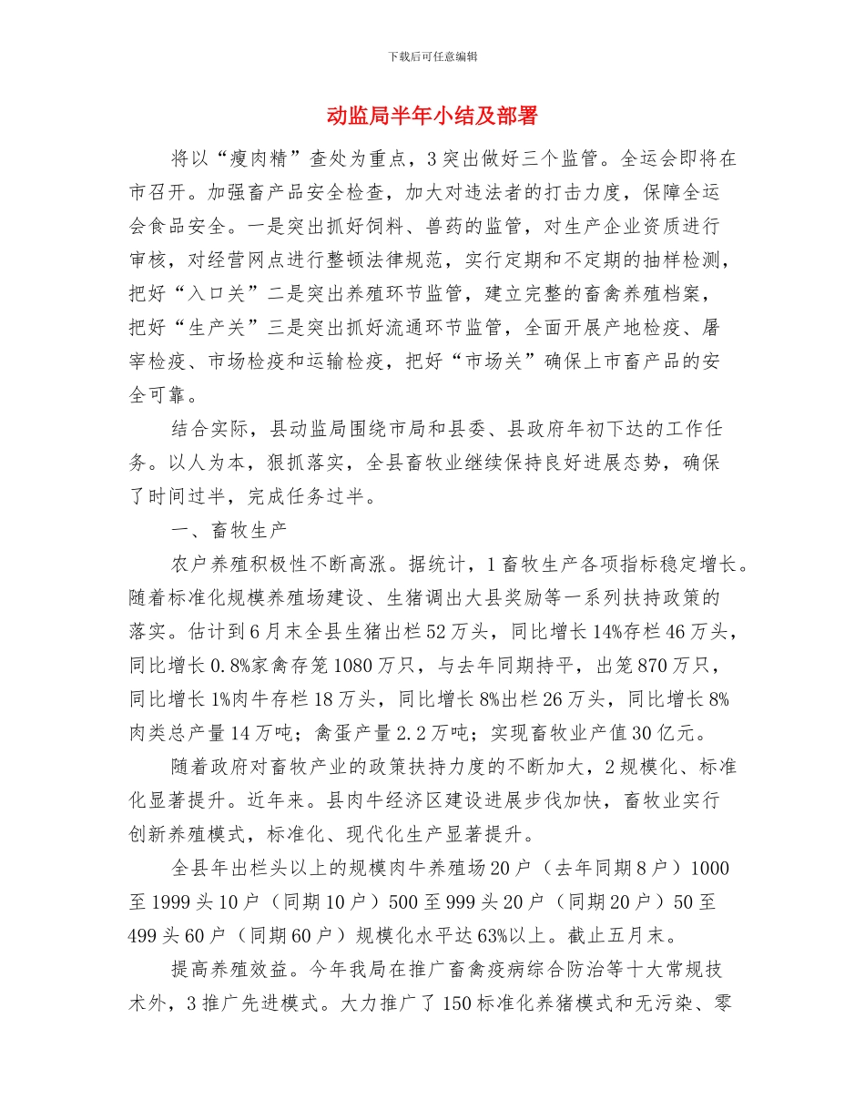 动画实践工作小结与动监局半年小结及部署汇编_第3页