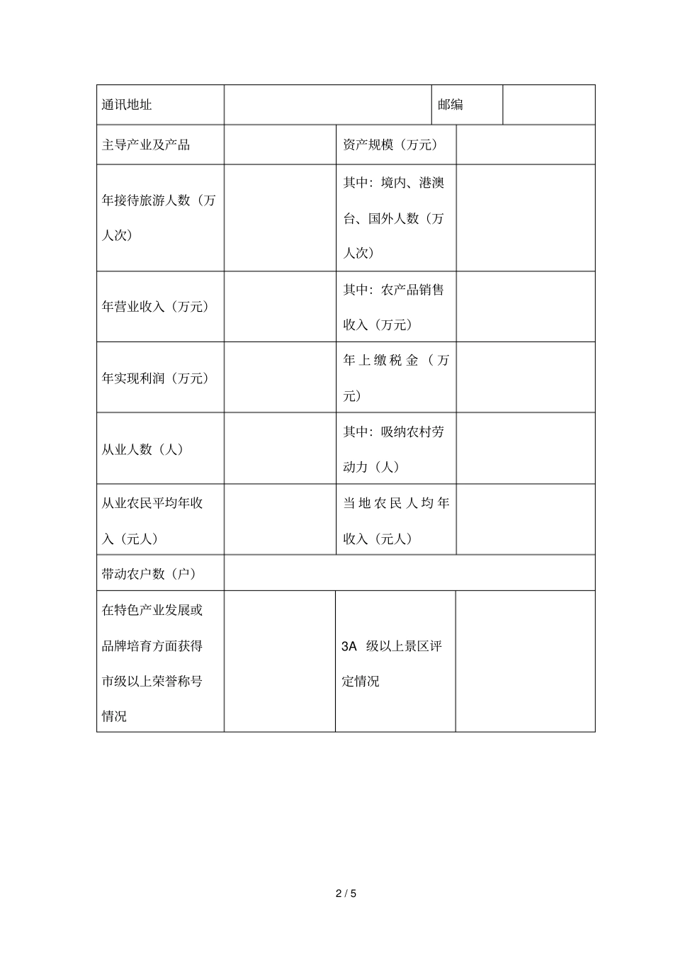 全国休闲农业与乡村旅游示范点申报表_第2页