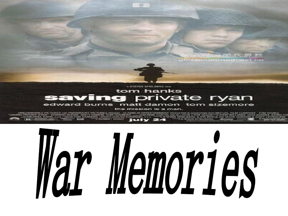 高中英语Unit 23 Conflict Lesson 1 War Memories课件2 北师大版 选修8 课件_第1页
